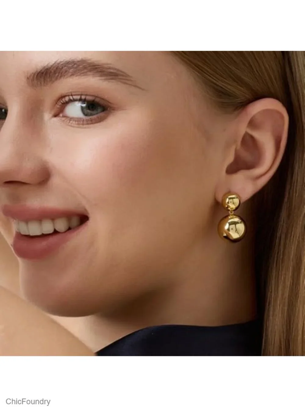 Green Crystal Huggie Gold Hoop Earrings for Women 14K Gold Plated 925 Sterling
